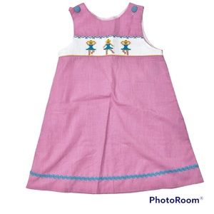 Remember Nguyen Pink Gingham Smocked Ballerina Dress
